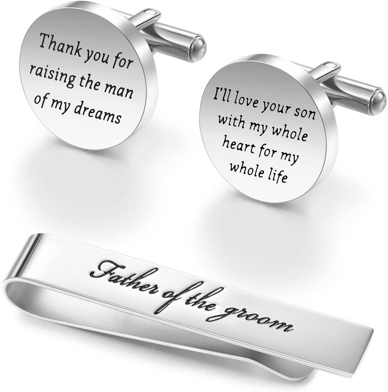 Jeka Father of The Bride and Groom Gifts - Wedding Tie Bars & Cufflinks - Keepsake Anniversary Jewelry for Men - Image 1
